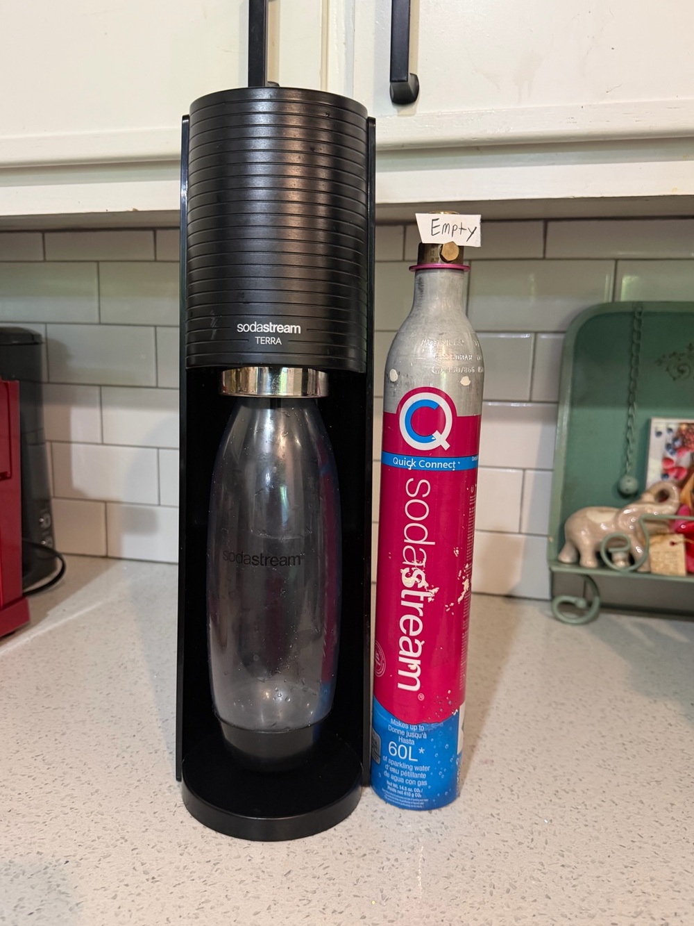 SodaStream Terra Sparkling Water Maker with Canister in black